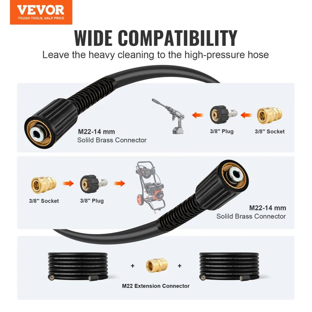 VEVOR Pressure Washer Hose, 50 FT, 1/4