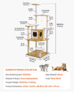 VEVOR Large Cat Tree Tall Cat Tower Multi-level Condo Play House for Indoor Cat