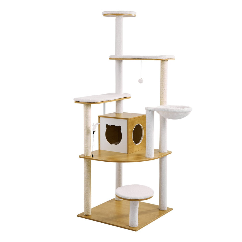 VEVOR Large Cat Tree Tall Cat Tower Multi-level Condo Play House for Indoor Cat