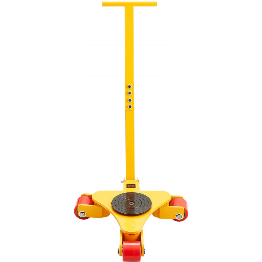 VEVOR Machinery Skate Dolly, 6614 LBS/3T Industrial Machinery Mover with Handle, Carbon Steel Machinery Moving Skate with 3 360° Swivel PU Wheels, 360° Rotation Non-Slip Cap for Warehouse, Workshop
