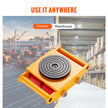 VEVOR Machinery Skate Dolly, 13,200 LBS/6T Industrial Machinery Mover, Heavy Duty Carbon Steel Machinery Moving Skate with 4 PU Wheels and 360° Rotation Non-Slip Cap for Warehouse, Workshop, Factory
