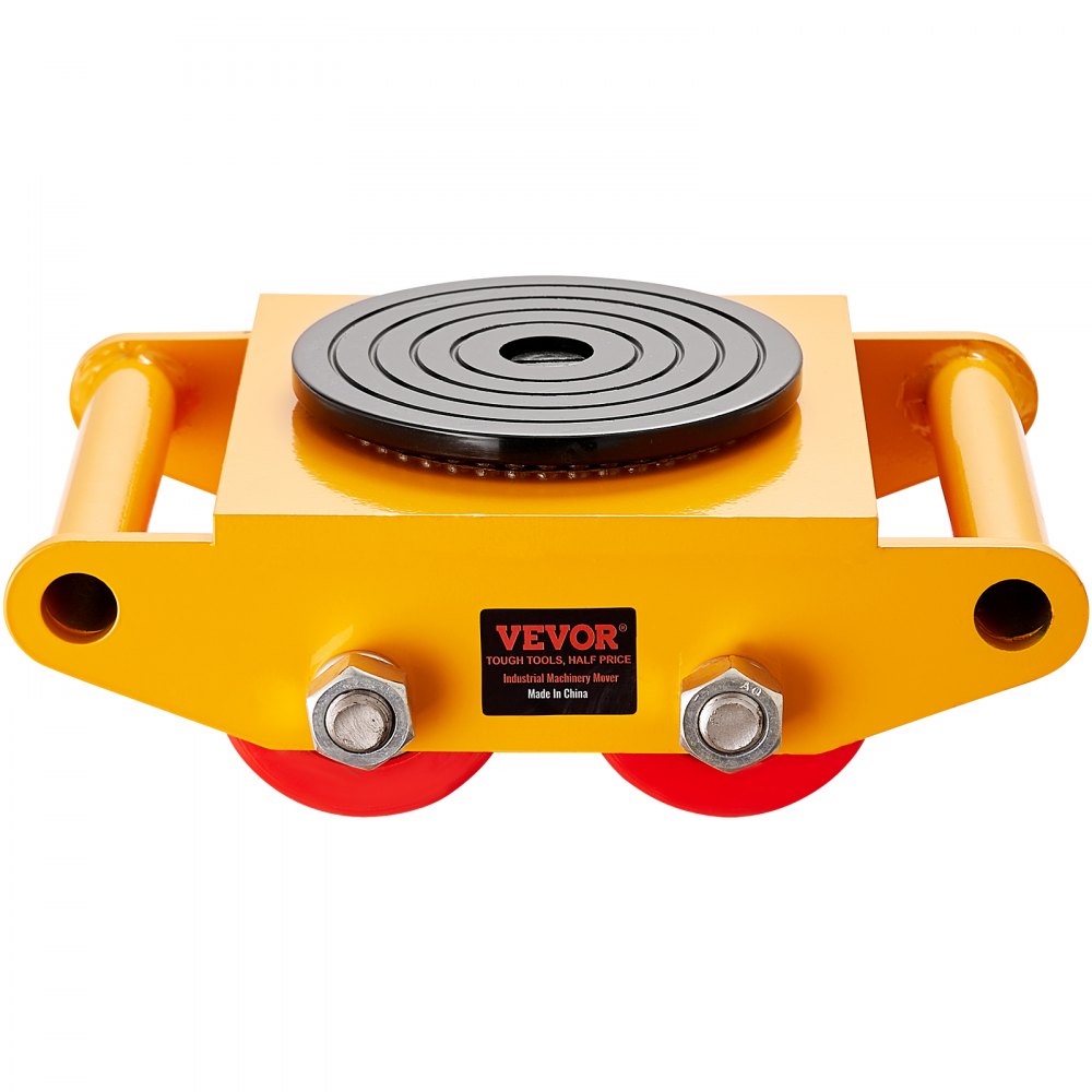 VEVOR Machinery Skate Dolly, 13,200 LBS/6T Industrial Machinery Mover, Heavy Duty Carbon Steel Machinery Moving Skate with 4 PU Wheels and 360° Rotation Non-Slip Cap for Warehouse, Workshop, Factory