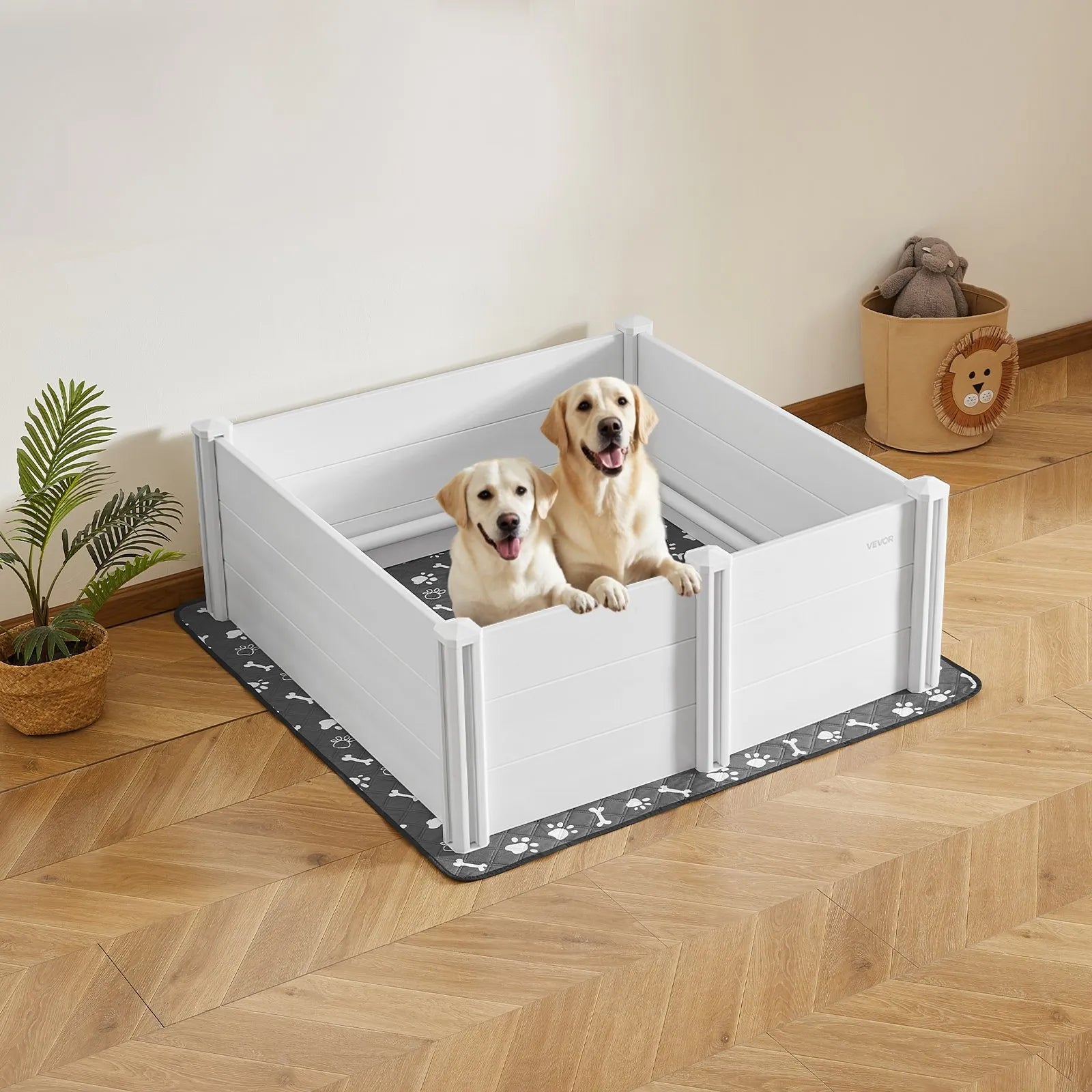 VEVOR Dog Whelping Box 48x48x18.1 inch with Height Adjustable Door for Large Dog