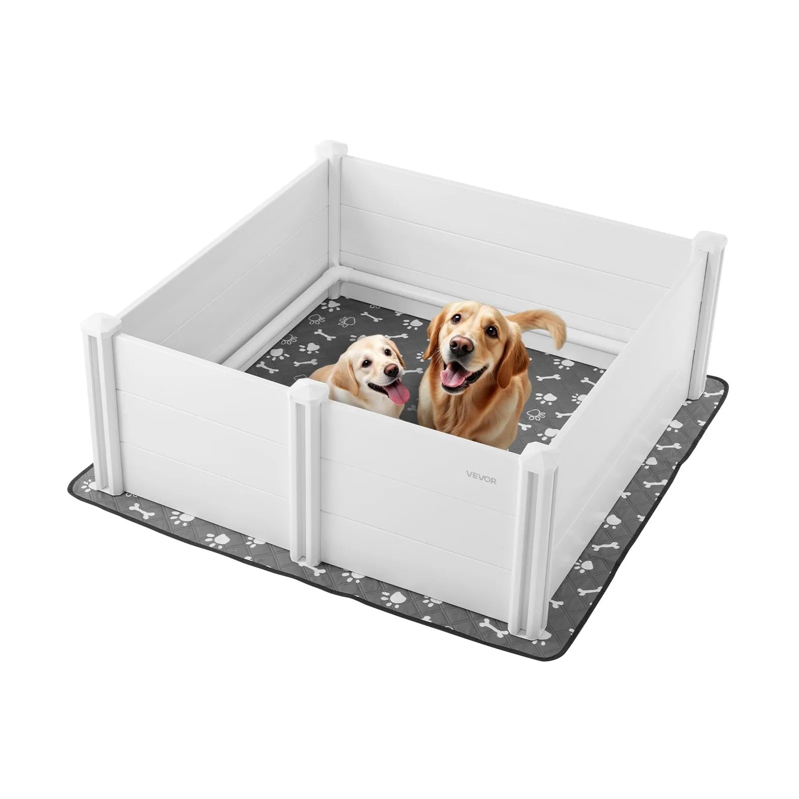 VEVOR Dog Whelping Box 48x48x18.1 inch with Height Adjustable Door for Large Dog