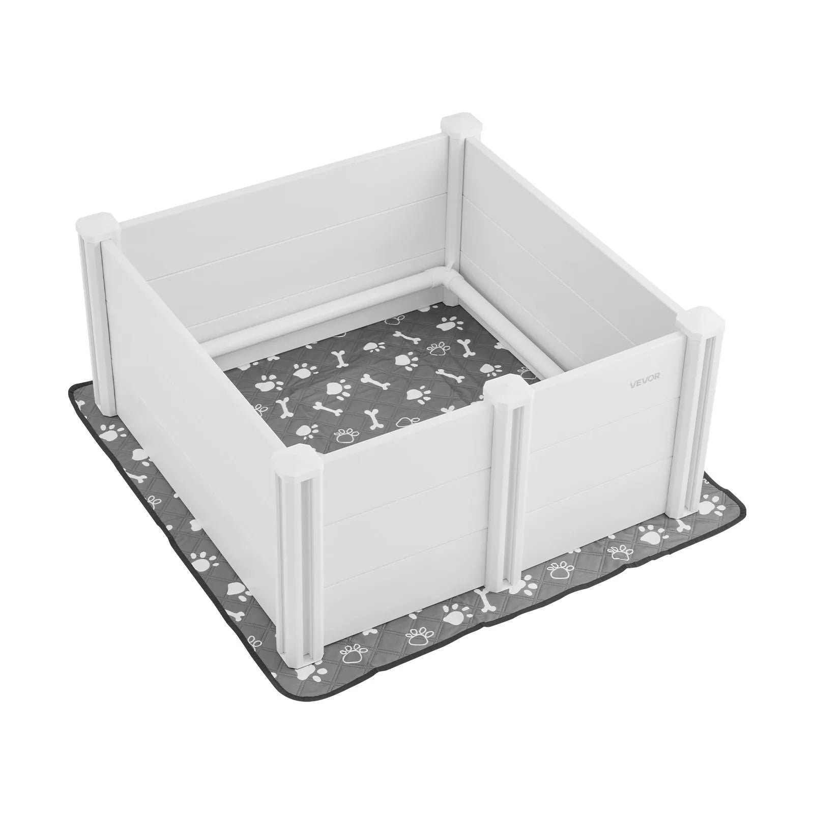 VEVOR Dog Whelping Box 38.6x38.6x18.1 inch Door Height Adjustable for Medium Dog