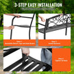 VEVOR Outdoor Bench, 50 inches Metal Garden Bench for Outdoors, 550 lbs Load Capacity Bench, Outdoor Garden Park Bench with Backrest and Armrests, Patio Bench for Garden, Park, Yard, Front Porch