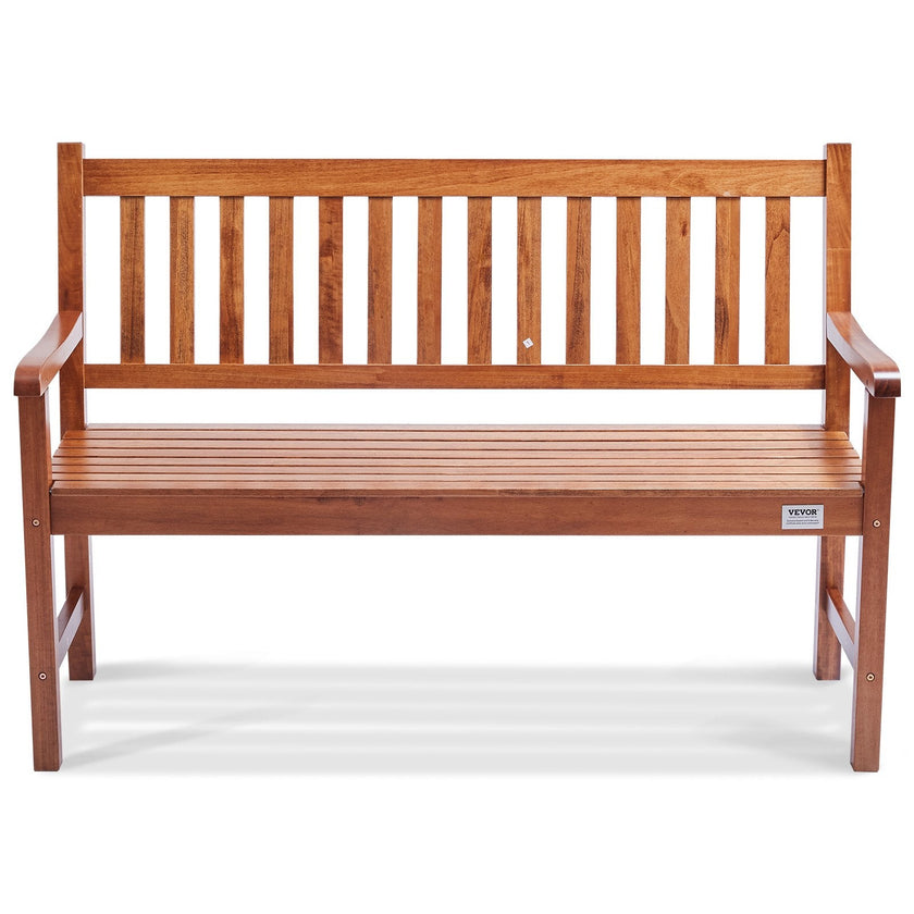 VEVOR Outdoor Bench, 50 inches Wood Garden Bench for Outdoors, 800 lbs Load Capacity Bench, Outdoor Garden Park Bench with Backrest and Armrests, Patio Bench for Garden, Park, Yard, Front Porch