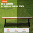 VEVOR Outdoor Bench, 63 inches Wood Garden Bench with Metal Leg for Outdoors, 500 lbs Load Capacity Bench, Outdoor Garden Park Bench, Dining Bench Patio Bench for Garden, Park, Yard, Front Porch