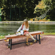 VEVOR Outdoor Bench, 63 inches Wood Garden Bench with Metal Leg for Outdoors, 500 lbs Load Capacity Bench, Outdoor Garden Park Bench, Dining Bench Patio Bench for Garden, Park, Yard, Front Porch