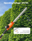 VEVOR Extendable Cordless Electric Hedge Trimmer 20V 1200RMP with 20in Blade