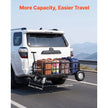Hitch Mount Cargo Carrier with Wheels | 2-in-1 Folding Cargo Basket & Cargo Cart | 400 lb Capacity