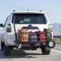 Hitch Mount Cargo Carrier with Wheels | 2-in-1 Folding Cargo Basket & Cargo Cart | 400 lb Capacity
