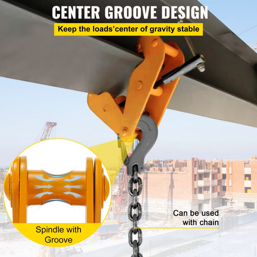 VEVOR 2200lbs/1ton Capacity Beam Clamp I Beam Lifting Clamp 3Inch-9Inch Opening Range Beam Clamps for Rigging Heavy Duty Steel Beam Clamp Tool Beam Hangers for Lifting Rigging Yellow