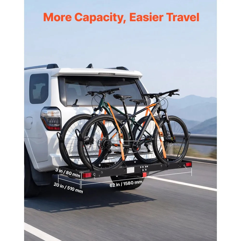 VEVOR 2-in-1 Hitch Cargo Carrier with Bike Rack – 62