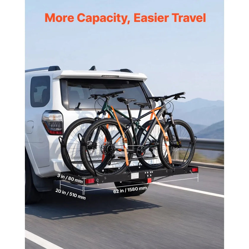 VEVOR 2-in-1 Hitch Cargo Carrier with Bike Rack – 62
