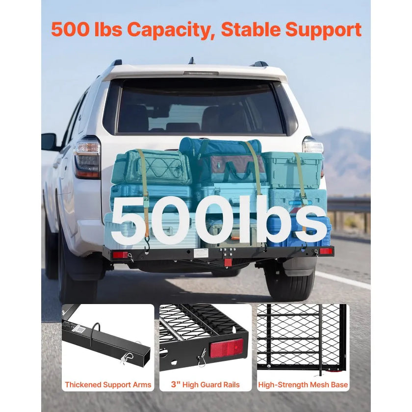 VEVOR 2-in-1 Hitch Cargo Carrier with Bike Rack – 62