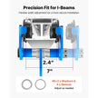 Manual Push Beam Trolley – 4400 lb Capacity Adjustable I-Beam Hoist Trolley