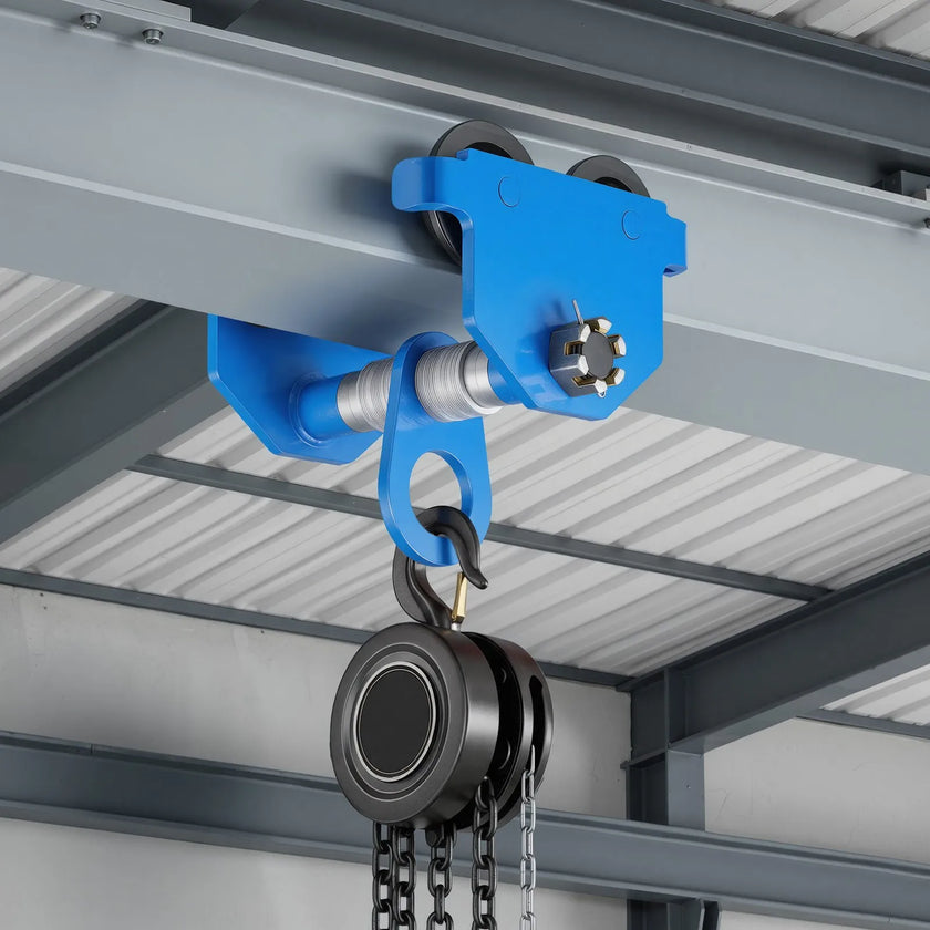 Manual Push Beam Trolley – 4400 lb Capacity Adjustable I-Beam Hoist Trolley