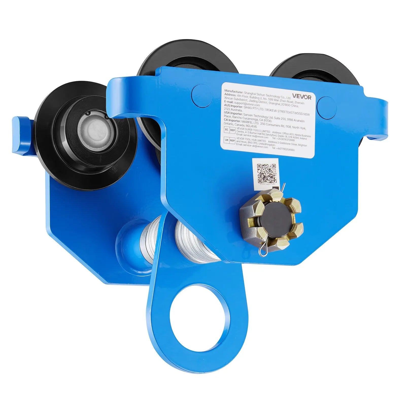 Manual Push Beam Trolley – 4400 lb Capacity Adjustable I-Beam Hoist Trolley