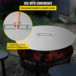 VEVOR Fire Pit Lid 20 Inch Round Fire Ring Lid Cover 1.5mm Thick 430 Stainless Steel Burner Pan Cover for Patio Fire Pit Pan