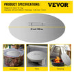 VEVOR Fire Pit Lid 20 Inch Round Fire Ring Lid Cover 1.5mm Thick 430 Stainless Steel Burner Pan Cover for Patio Fire Pit Pan