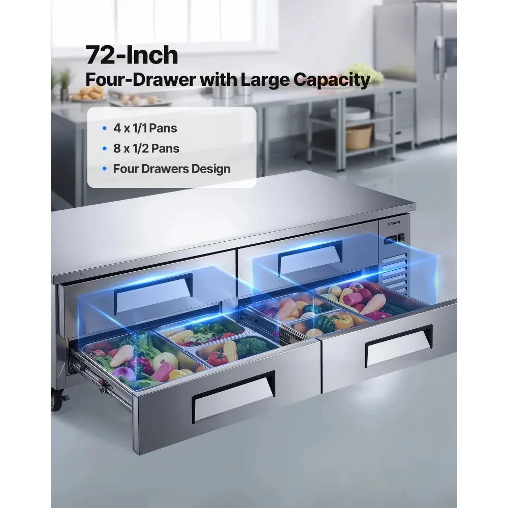 VEVOR Chef Base Refrigerator, 72