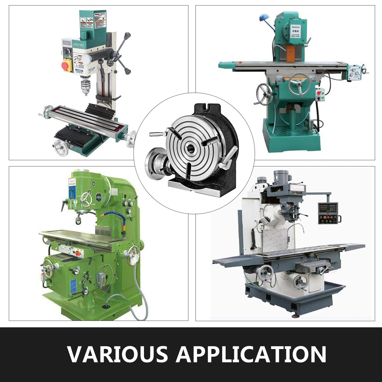 VEVOR Rotary Table 8 Inch/200 MM Horizontal Vertical Rotary Table 3-Slot Rotary Table for Milling Machine MT-3 Rotary Table for Milling 360 Degrees Precision Rotary Table