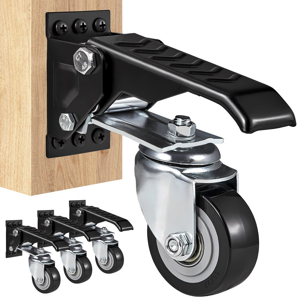 VEVOR Workbench Caster Wheels, 165 lbs Load Capacity, Set of 4, 2.5