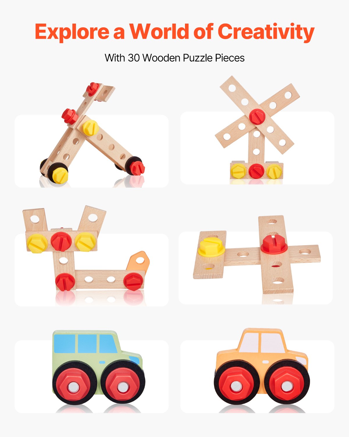 VEVOR Wooden Tool Bench for Kids 3 Years+ Toy Workbench Pretend Play Toy Kits