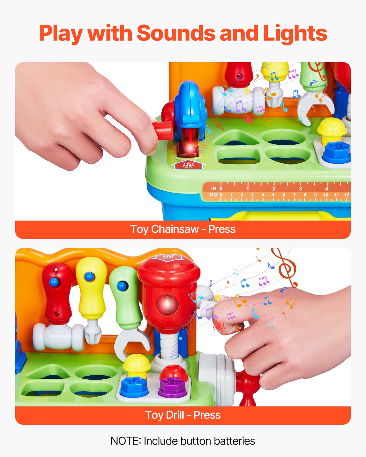 VEVOR Musical Workbench for Toddler 2 Years+ Toy Musical Learning Workbench