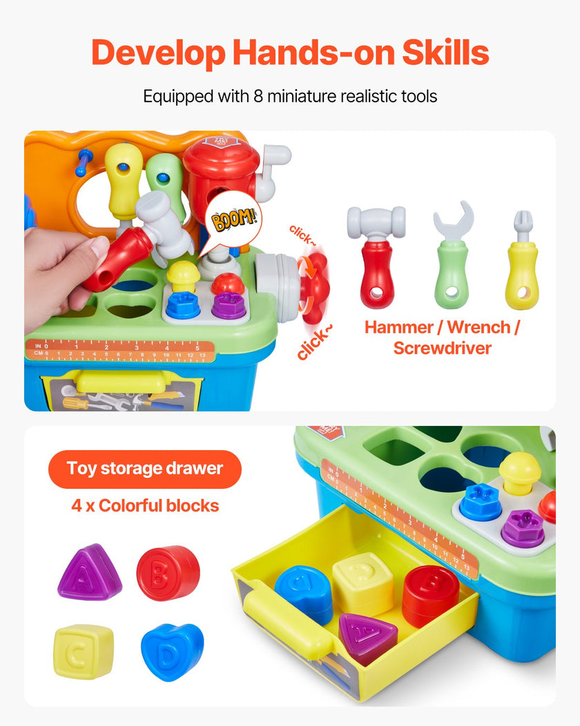 VEVOR Musical Workbench for Toddler 2 Years+ Toy Musical Learning Workbench