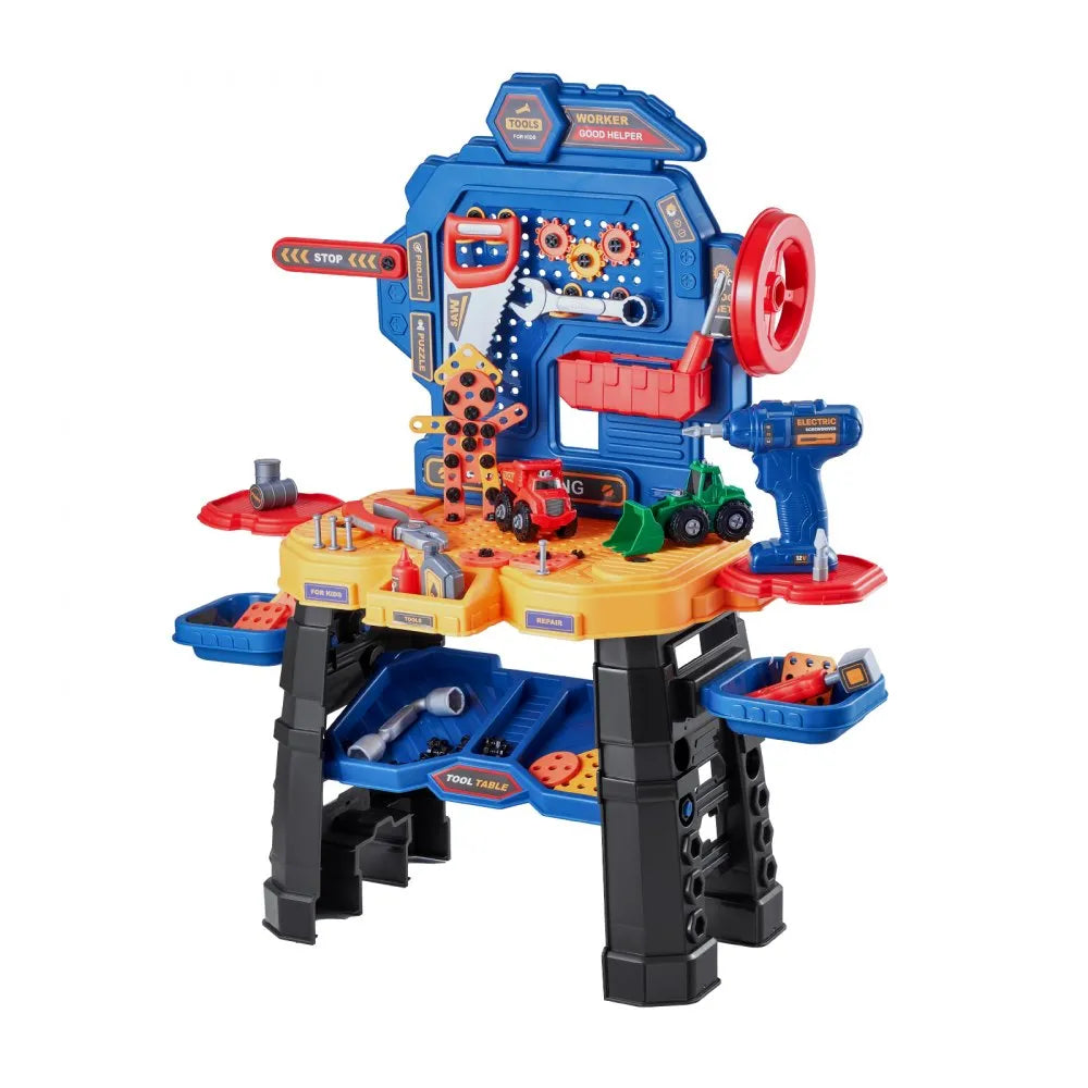 VEVOR Kids Workbench 181 pcs Tool Bench with Realistic Tools and Electric Drill