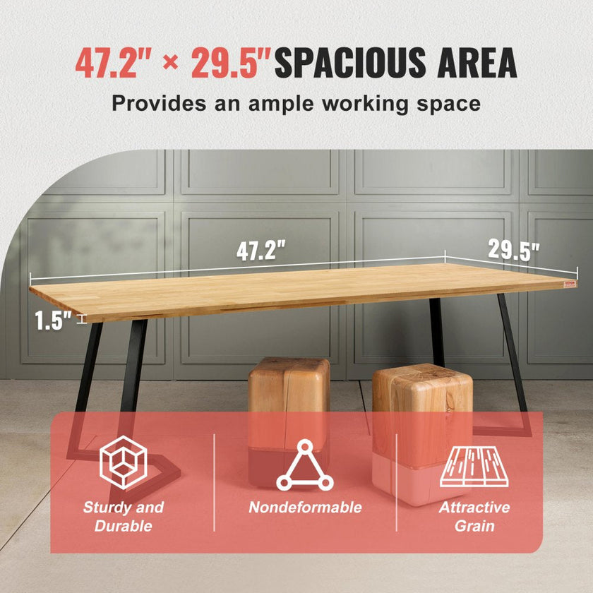 VEVOR Wood Table Top, 47.2