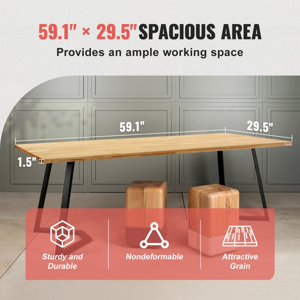 VEVOR Wood Table Top, 59.1