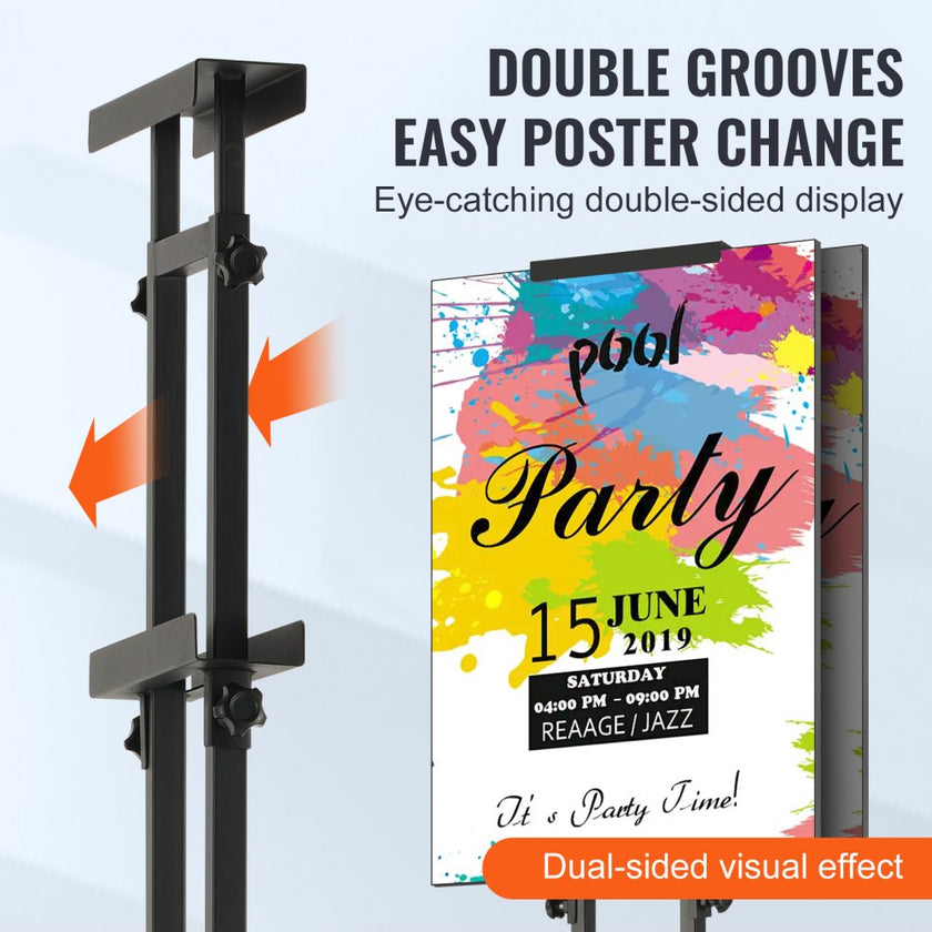 VEVOR Poster Stand, Adjustable Height Up to 75