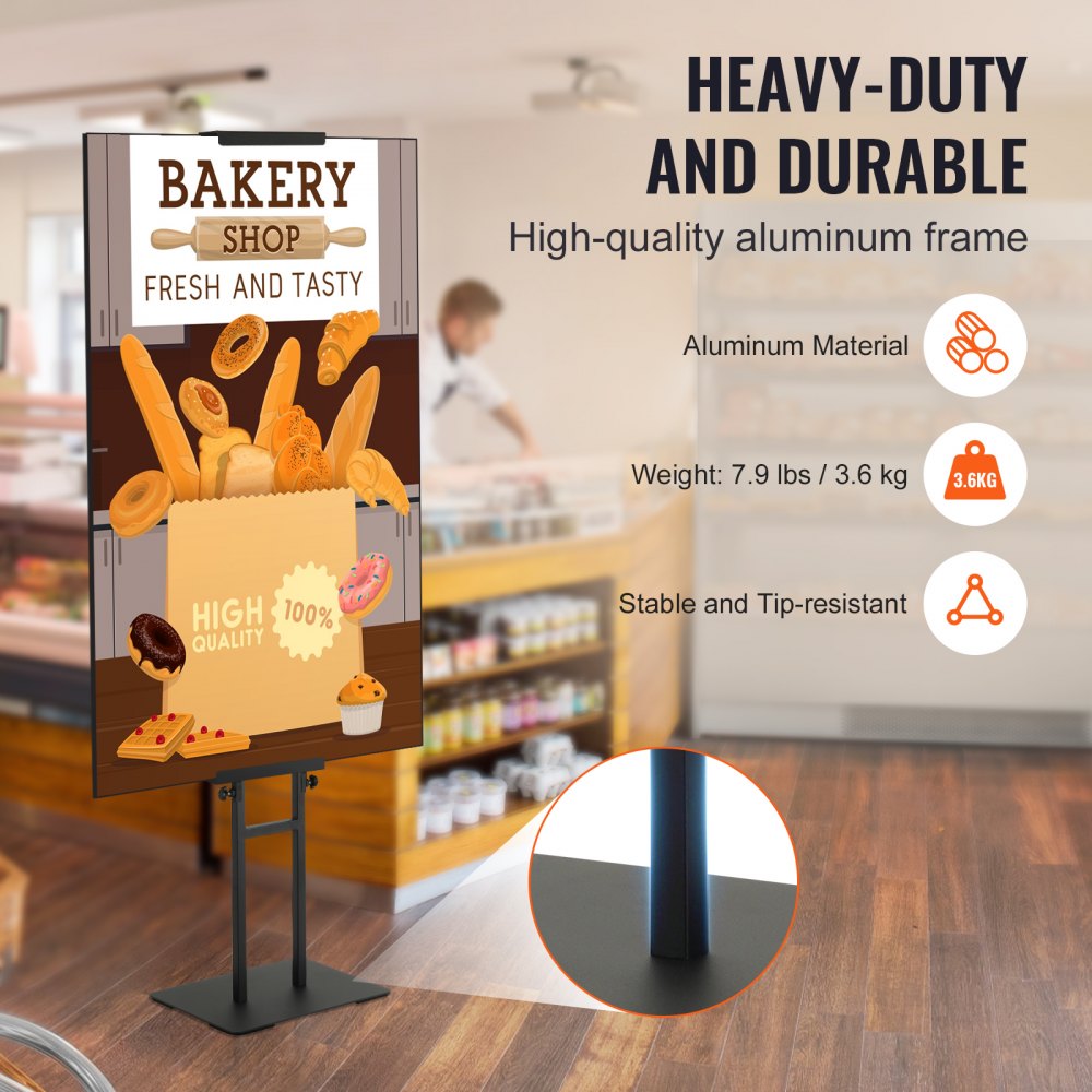 VEVOR Poster Stand, Adjustable Height Up to 75