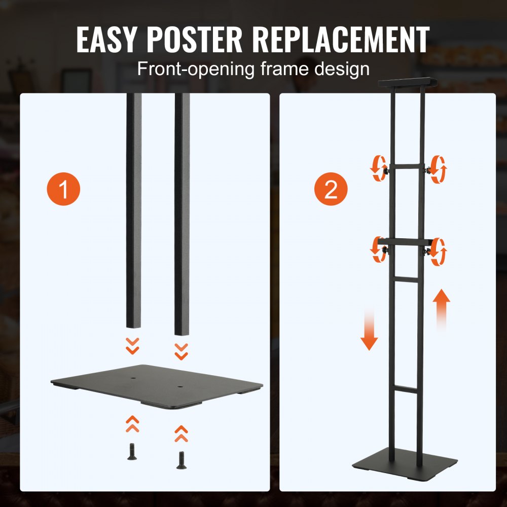 VEVOR Poster Stand, Adjustable Height Up to 75