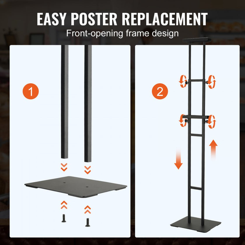 VEVOR Poster Stand, Adjustable Height Up to 75