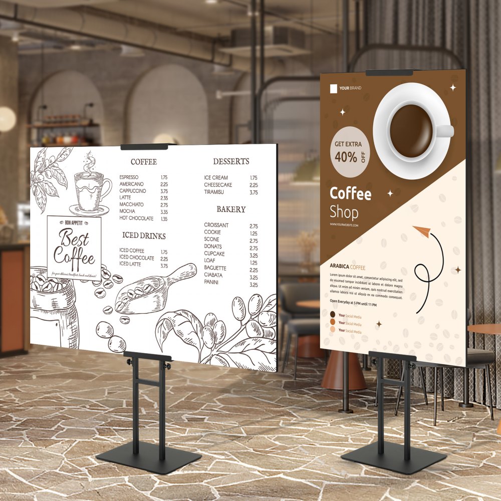 VEVOR Poster Stand, Adjustable Height Up to 75