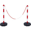 VEVOR Adjustable Traffic Delineator Post Cones, 2 Pack, Traffic Safety Delineator Barrier with Fillable Base 8FT Chain, for Traffic Control Warning Parking Lot Construction Caution Roads, Red & White