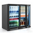 Back Bar Cooler – 7.4 Cu. Ft Commercial Beverage Refrigerator with Dual Glass Doors