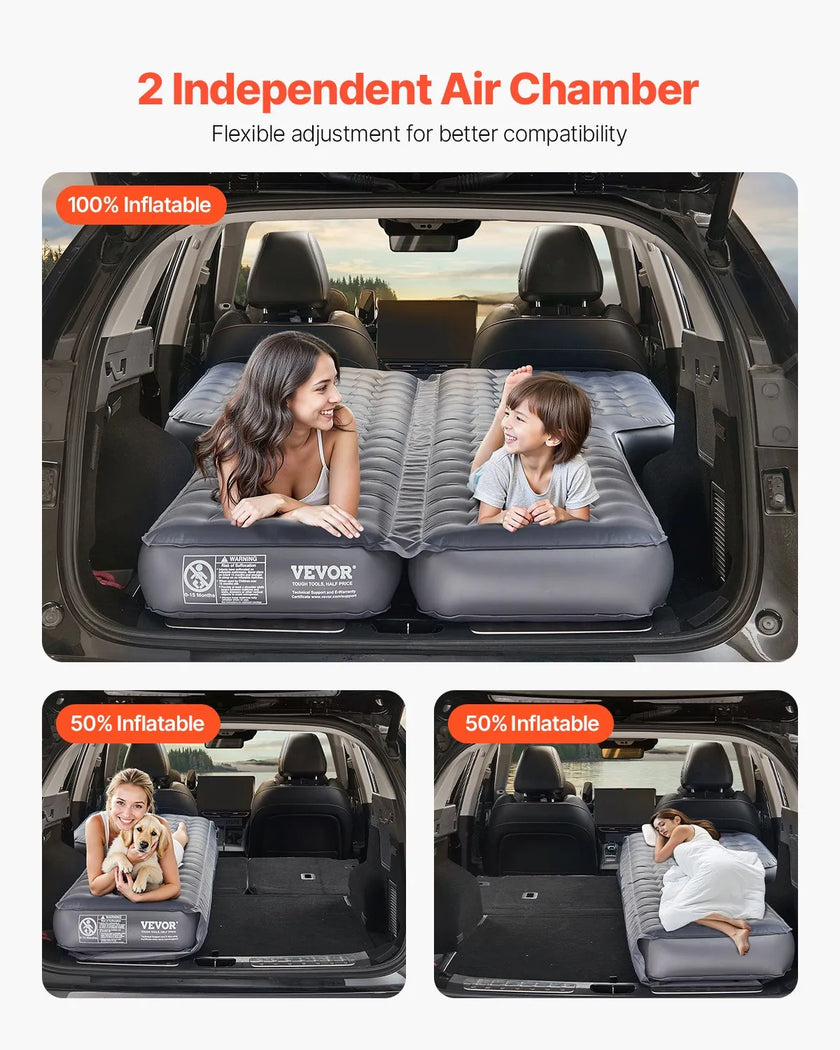 VEVOR Car Air Mattress Inflatable Car Camping Travel Sleeping Bed SUV MPV Sedan