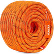 VEVOR Double Braided Polyester Rope, 1/2 in x 120 ft, 48 Strands, 8000 LBS Breaking Strength Outdoor Climbing Rope, Arborist Rigging Rope for Rock Hiking Camping Swing Rappelling Rescue, Orange/Black