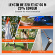 VEVOR Double Braided Polyester Rope, 3/4 in x 220 ft, 24 Strands, 20000 LBS Breaking Strength Outdoor Climbing Rope, Arborist Rigging Rope for Rock Hiking Camping Swing Rappelling Rescue, Orange/Black