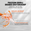 VEVOR Double Braided Polyester Rope, 3/8 in x 120 ft, 48 Strands, 4000 LBS Breaking Strength Outdoor Climbing Rope, Arborist Rigging Rope for Rock Hiking Camping Swing Rappelling Rescue, Orange/Black