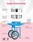 VEVOR Commercial Cotton Candy Machine with Cart Sugar Floss Maker 1000W Blue
