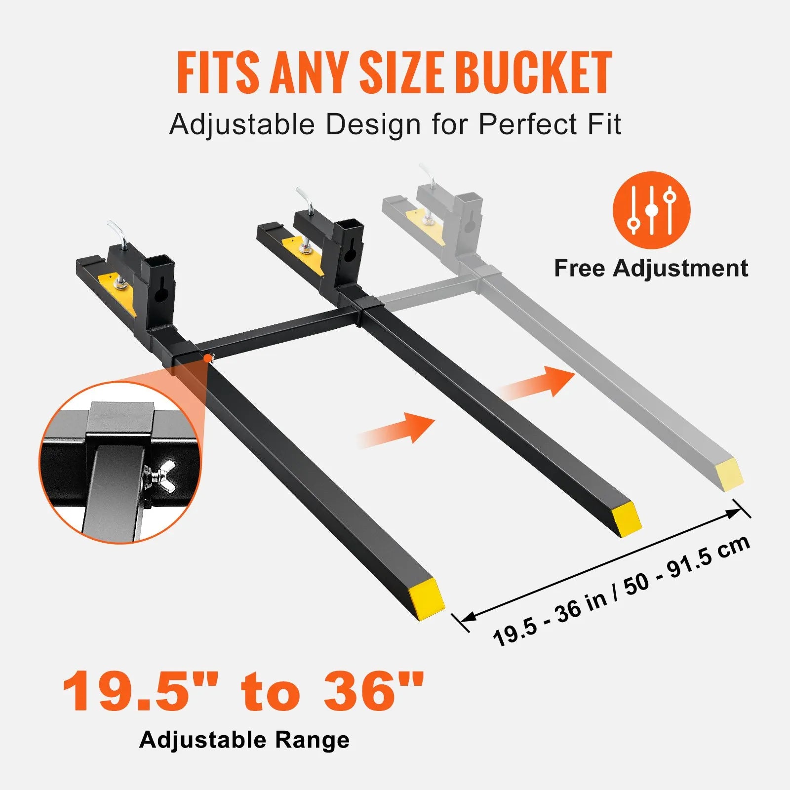VEVOR Pallet Forks, 2000 lbs Tractor Bucket Forks, 60