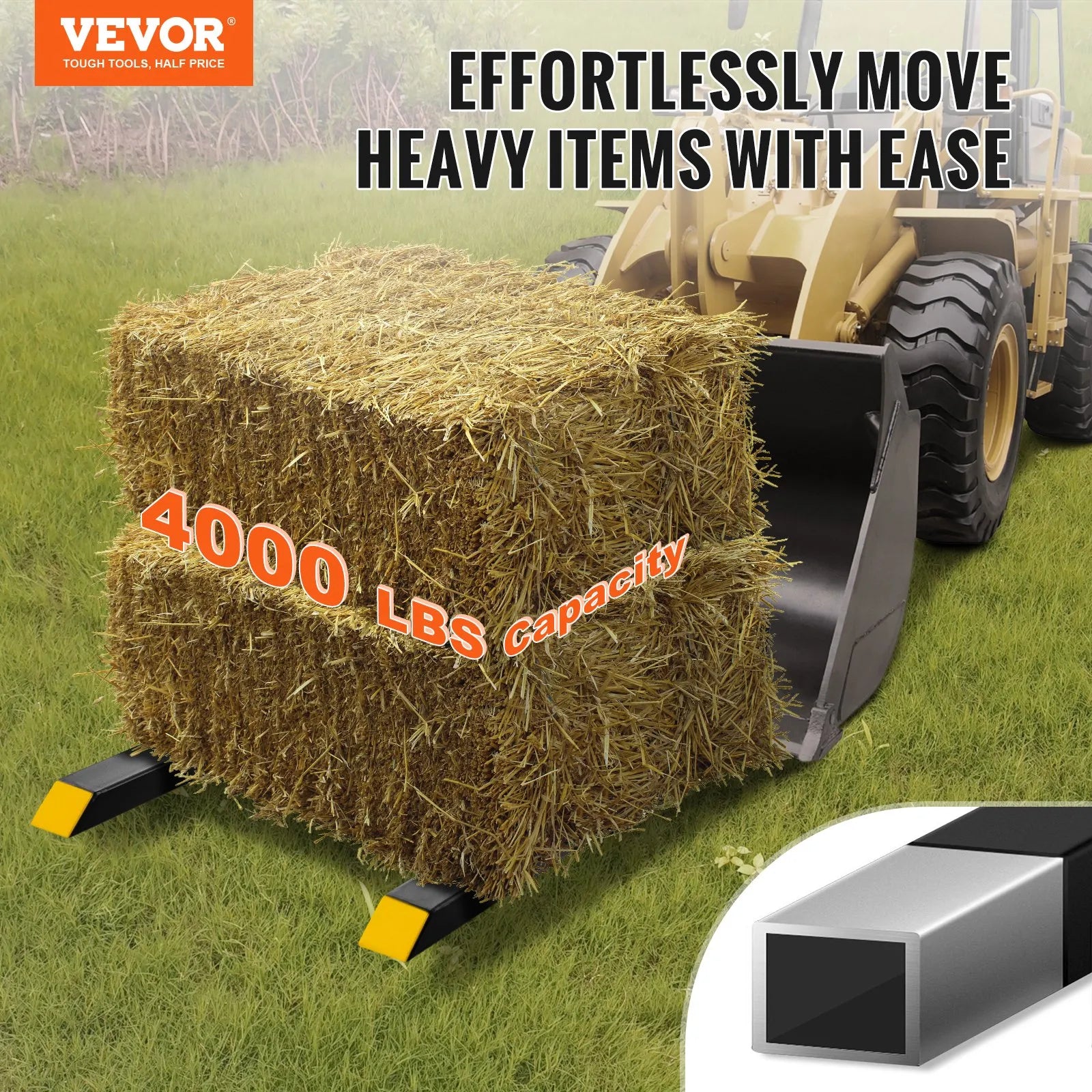 VEVOR Pallet Forks, 2000 lbs Clamp on Pallet Forks, 43
