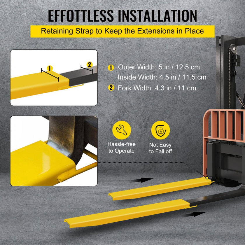 VEVOR Pallet Forks Extensions Steel Pallet Forks 60 x 4.5 Inch Heavy Duty Pallet Forks 152cm Length Forks Extensions for Forklift Lift Truck(60 x 4.5 Inch)