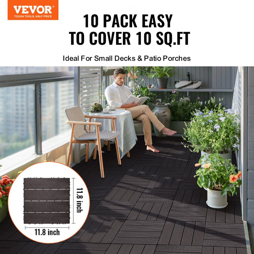 VEVOR Interlocking Deck Tiles 10 Pack 12